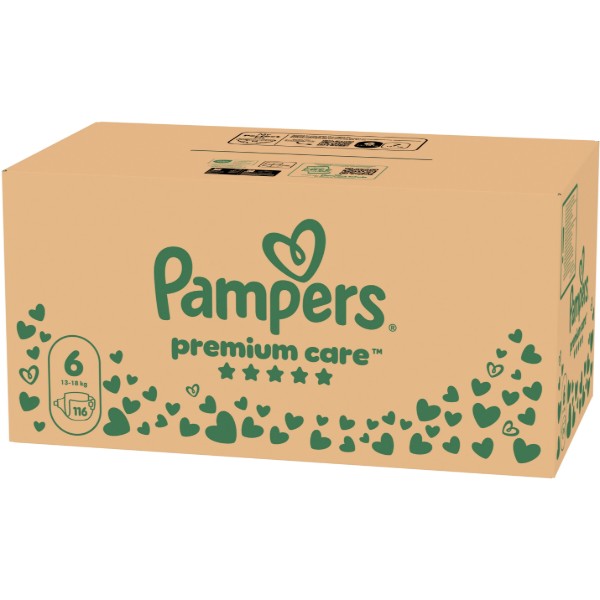 Фото - Одноразові підгузки Pampers Premium Care Розмір 6 (13-18 кг) 116 шт (80883549)